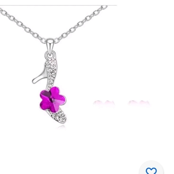 NWOT Necklace with pink stone on high heel - Picture 2 of 11